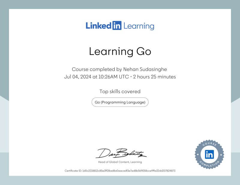 Learning Go - LinkedIn Learning